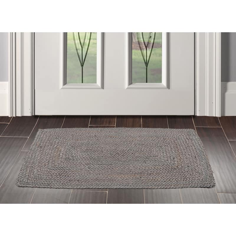 Hand Made Gray Handspun Jute Modern & Contemporary Oriental Area Rug - 2' x 3'