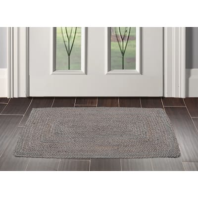 Hand Made Gray Handspun Jute Modern & Contemporary Oriental Area Rug - 2' x 3'