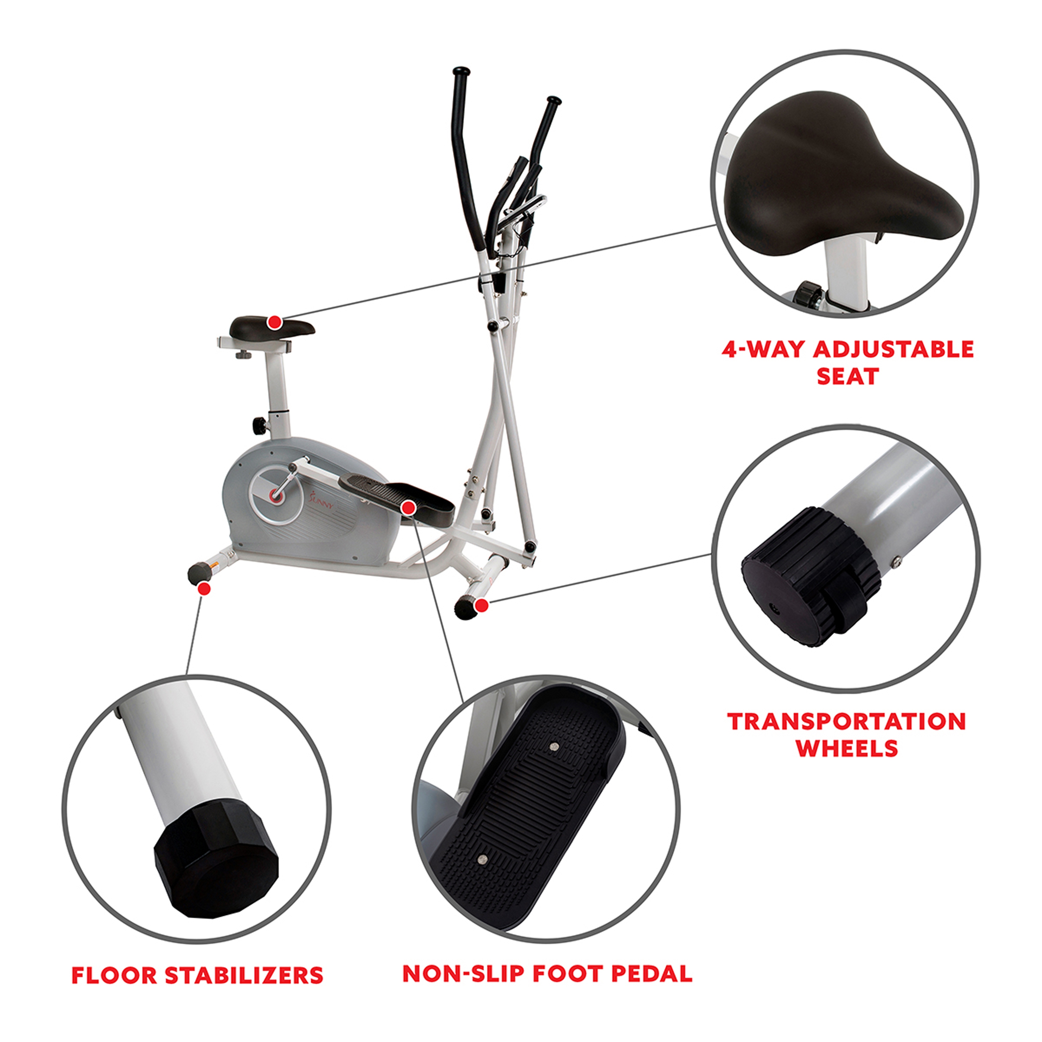 2 in 1 discount magnetic elliptical upright bike