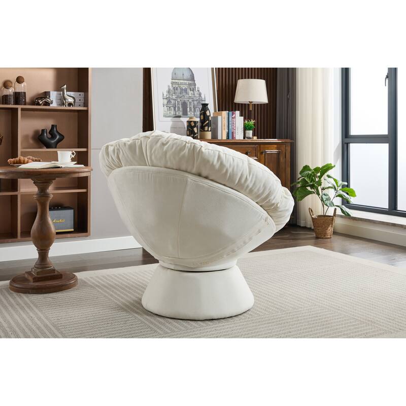 Oversized Swivel Accent Chair, 360-Degree Swivel Barrel Chair, Papasan Chair for Living Room and Bedroom Comfort