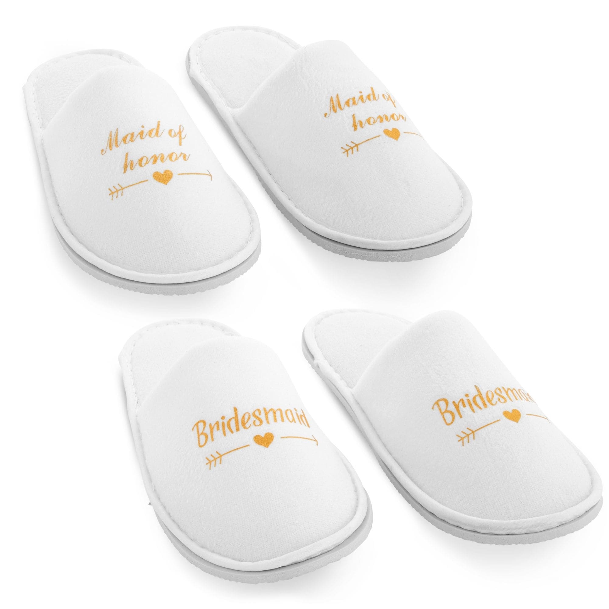 5 Pairs Wedding Spa Slippers for Bride to Be Bridesmaid Bridal