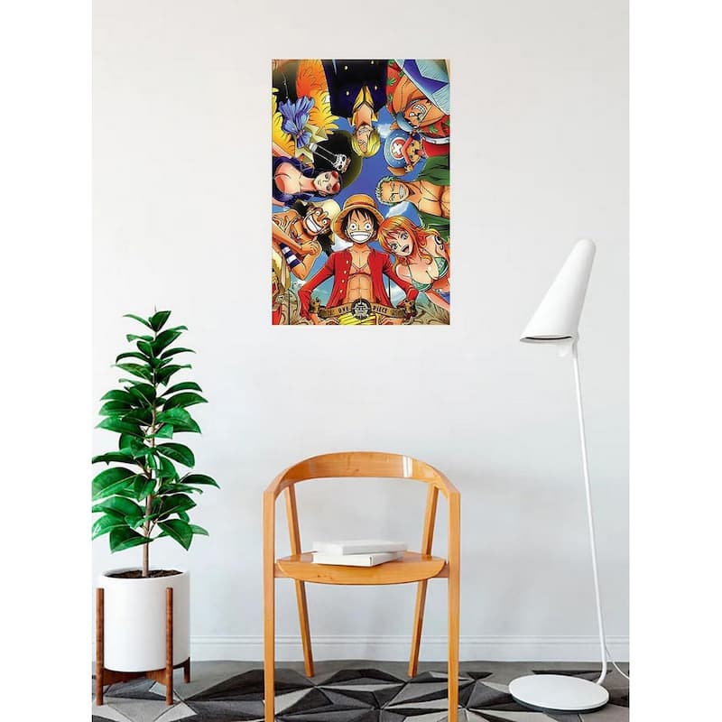 One Piece / Vert Circle Characters In A Circle Art Poster - 24 x 36 Inch