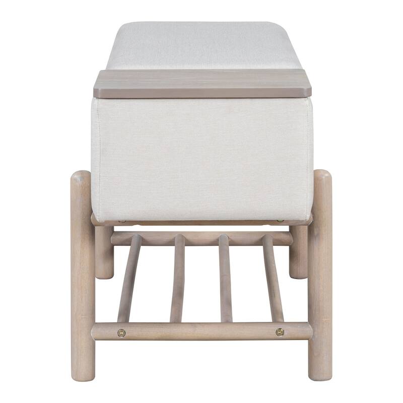 47.24 inches Upholstered Storage Bench Entryway Bench with Hidden Compartment
