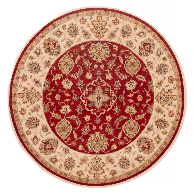 ECARPETGALLERY Hand-knotted Jamshidpour Red Wool Rug - 6' x 6' - Red - 6' x 6' - Round