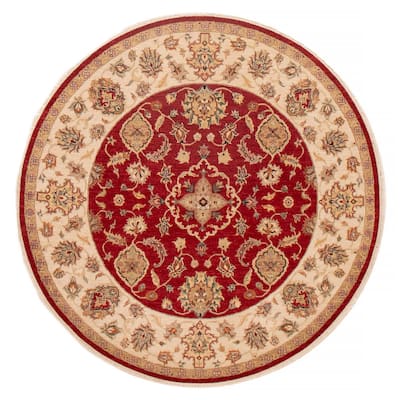 ECARPETGALLERY Hand-knotted Jamshidpour Red Wool Rug - 6' x 6'