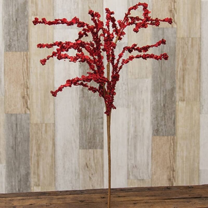 Crimson Sparkle Party Spray 24 Inch Red Holiday Decor - 3" x 3" x 24"