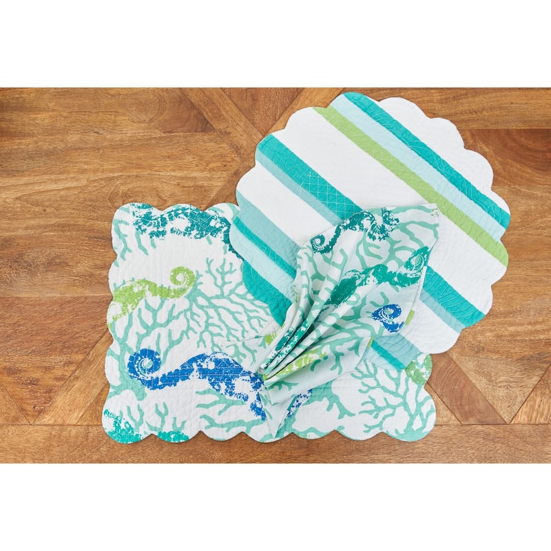 Aquarius Cotton Reversible Napkin Set of 6 - Set of 6