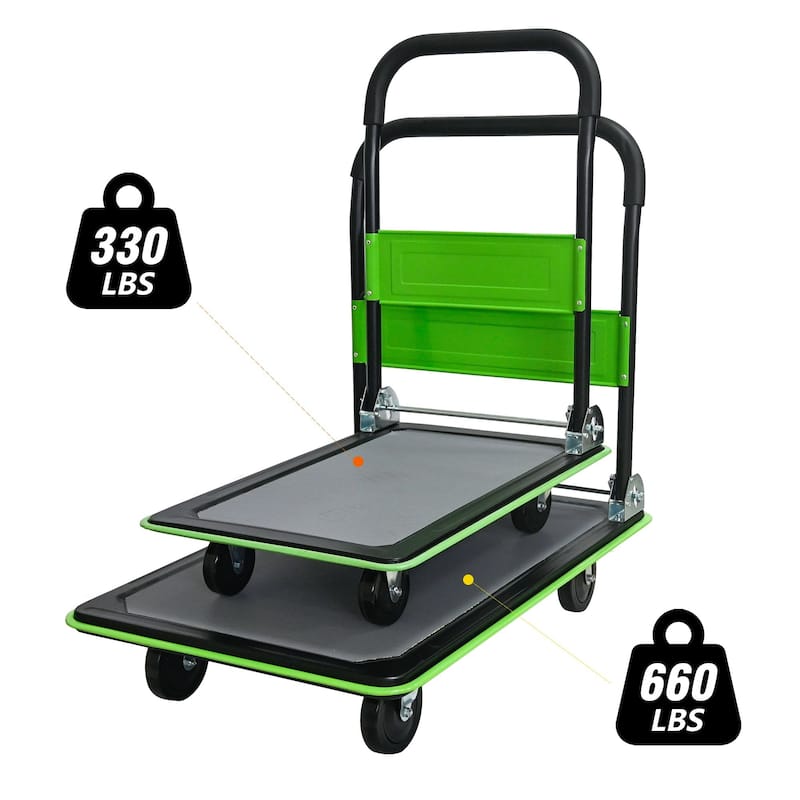 360 Degree Swivel Wheels Foldable Push Hand Cart for Loading and Storage
