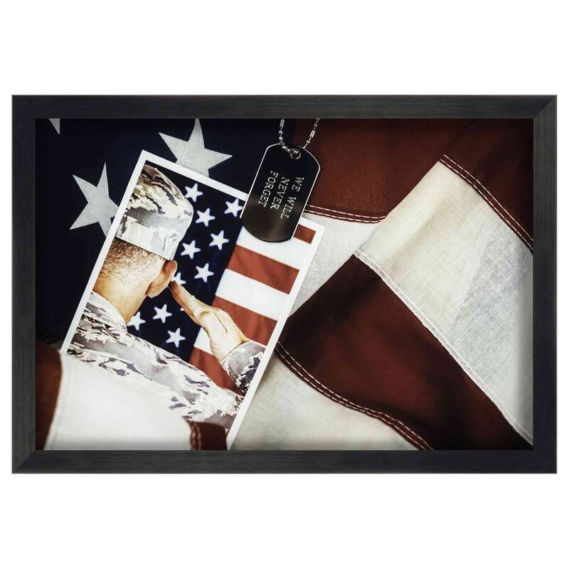 4x7 Shadow Box 1" Depth Black Picture Frame - UV Acrylic, Backing, Hanging Hardware