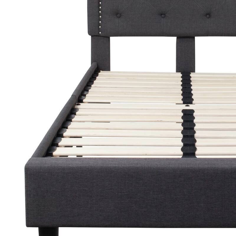 Arched Tufted Upholstered Platform Bed
