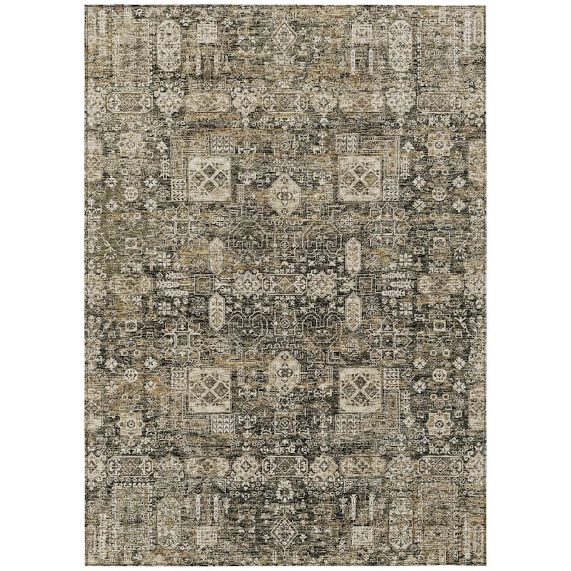 HomeRoots Oriental Transitional Rectangle Outdoor Rug