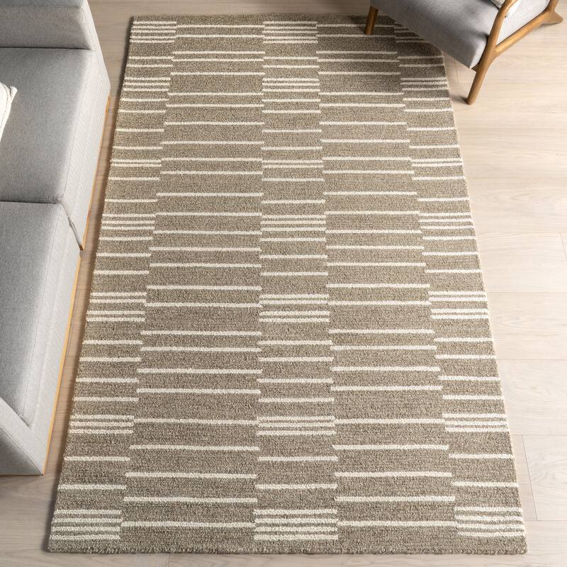 Nuloom Tanaia Contemporary Striped Area Rug - 8'6" x 11'6" - Taupe