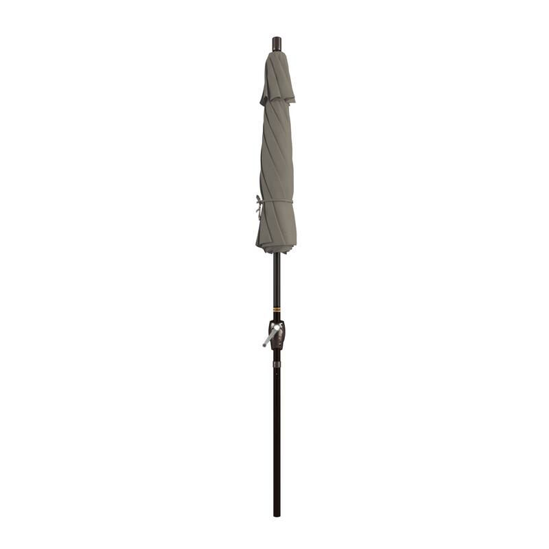 California Umbrella 7.5' Rd. Aluminum Patio Umbrella, Crank Lift with Push Button Tilt, Bronze Finish, Pacifica Fabric