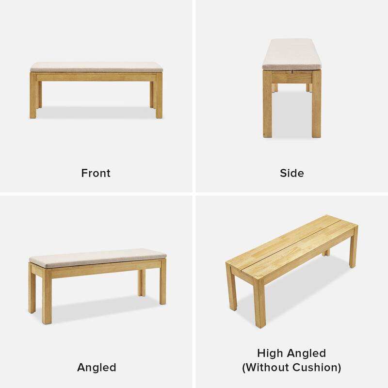 Mopio Logan Upholstered Beige Dining Bench