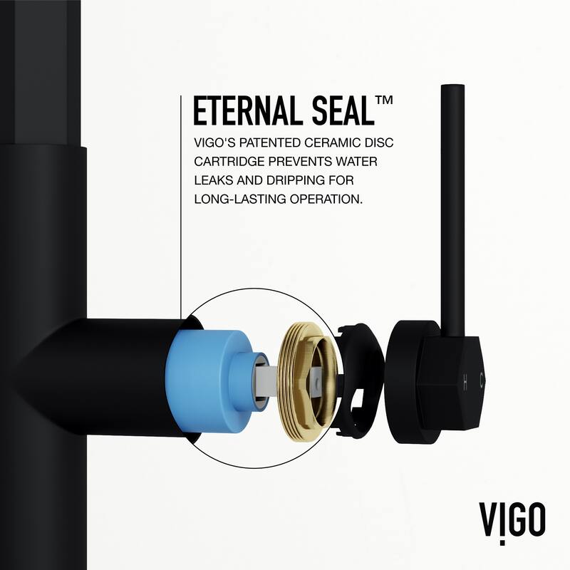 VIGO Hart Hexad 18" H Single Handle Pull-Down Kitchen Faucet