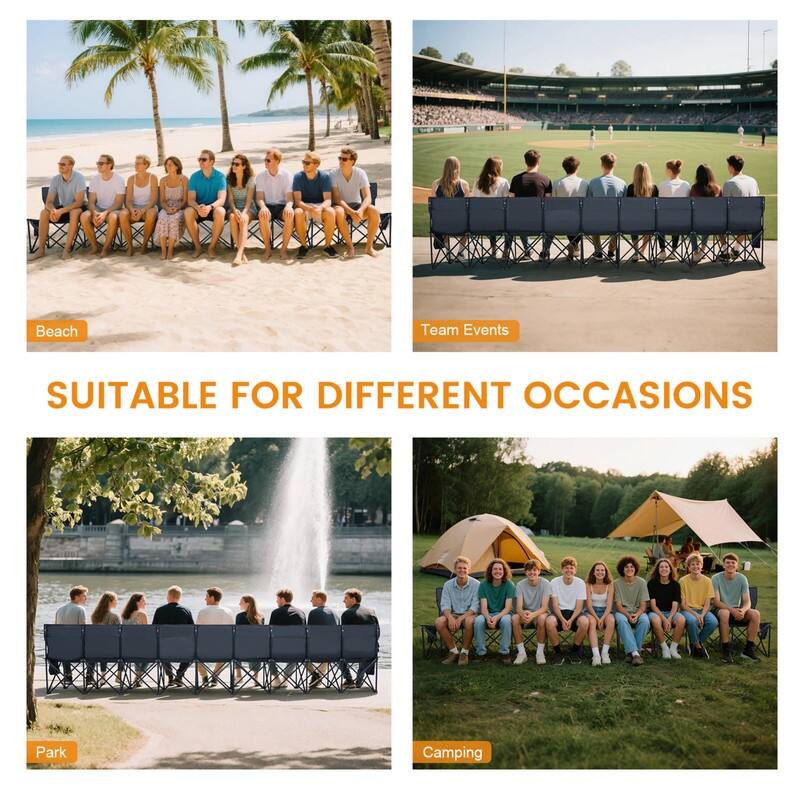 Portable Folding Soccer Benches for Team, 4/6/9 Seats with Carry Bag