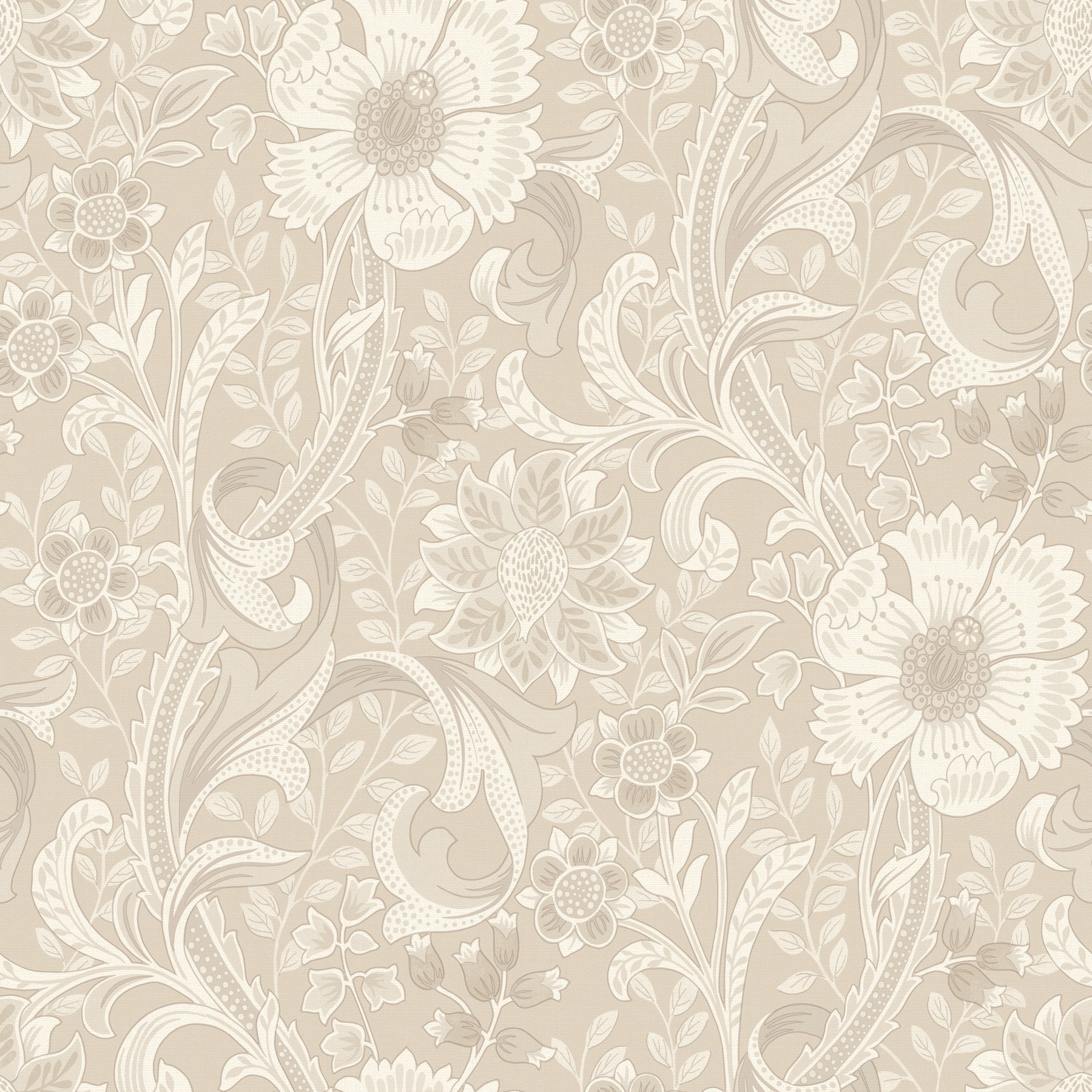 Chesapeake Liora Beige Floral Trail Wallpaper