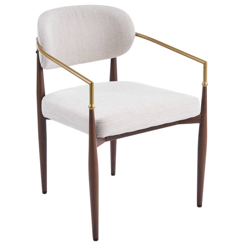 Christopher Knight Home - GlamCore Modern Upholstered Metal Base Dining Chairs with Gold Accents