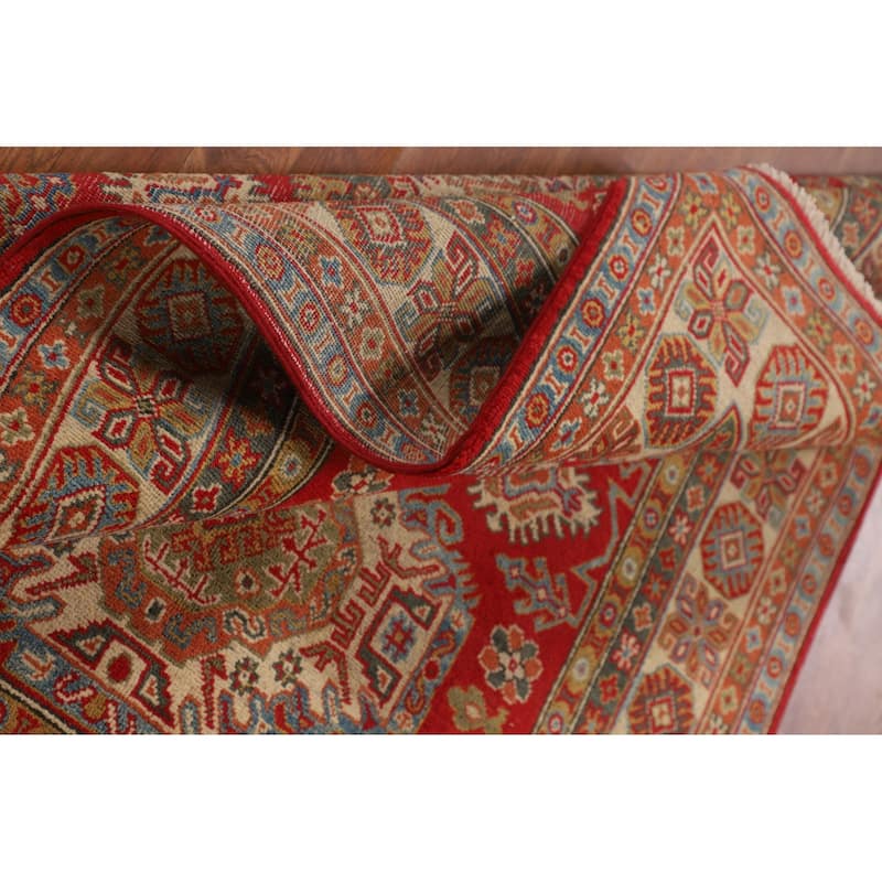 Oriental Red Kazak Area Rug Handmade Traditional Wool Carpet - 4'9" x 6'7"