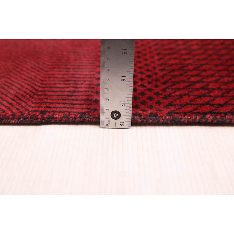 ECARPETGALLERY Hand-knotted Finest Silk Shadow Dark Red Wool Rug - 10'0 x 14'3