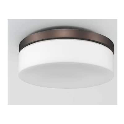 2 Light Modern Flushmount Oiled Bronze 11.5in.Ceiling Light