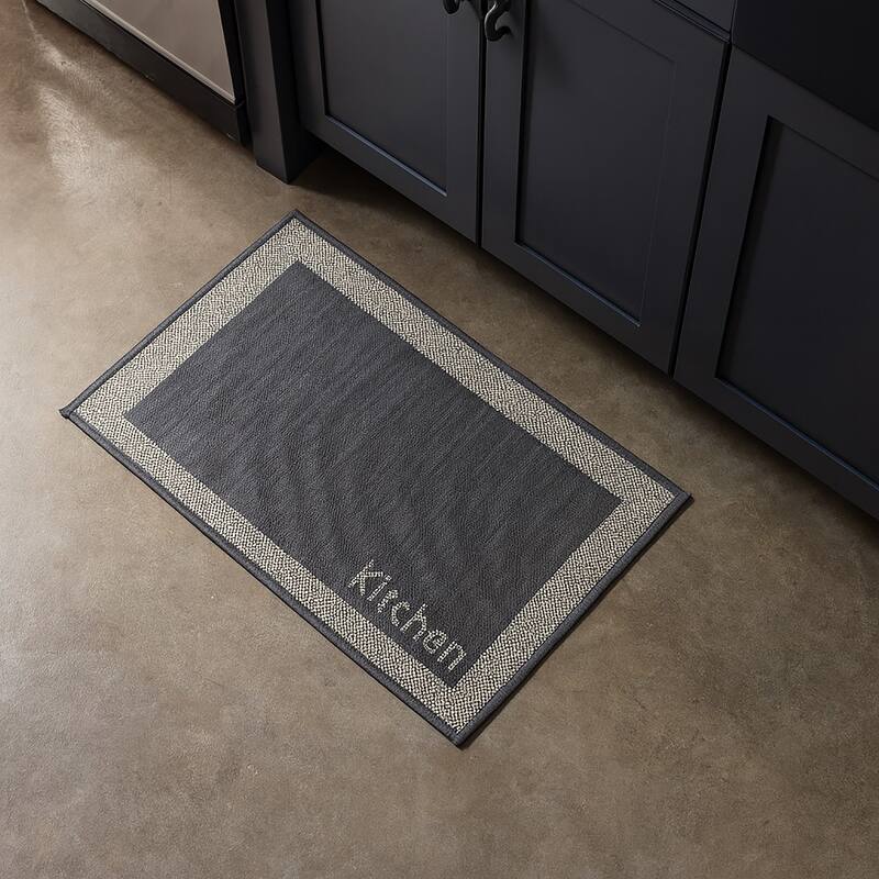 Kitchen Mat 20x32 or Runner 20x48 - Kitchen Black - 32L x 20W x 0.2H