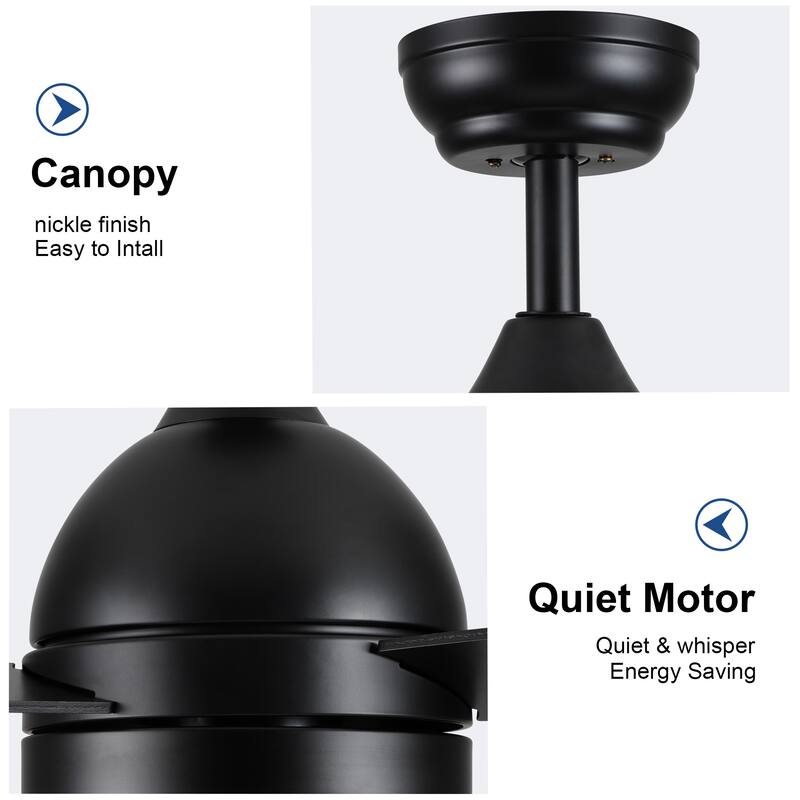 Quiet Airflow Smart Ceiling Fan with 3 Dimmable LED Light & 6-Speed Wind Control, Reversible DC Motor