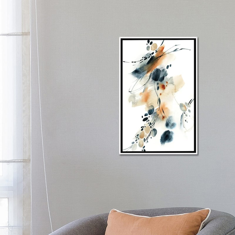 iCanvas "Abstract In Blue And Terracotta III" by Sophie Rodionov Framed Canvas Print