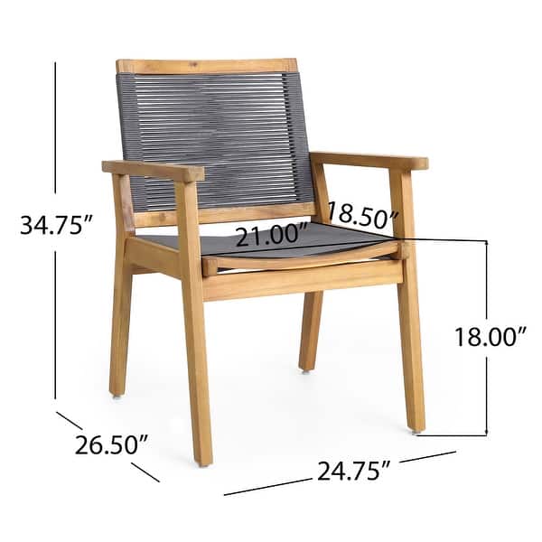dimension image slide 0 of 2, Mcgill Outdoor 7 Piece Acacia Wood Dining Set by Christopher Knight Home