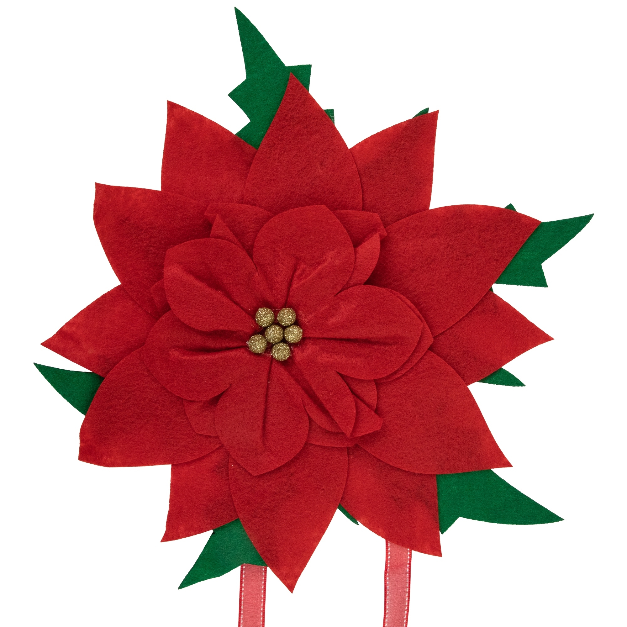 29" Red Poinsettia Tie-On Christmas Tree Topper Unlit - 29