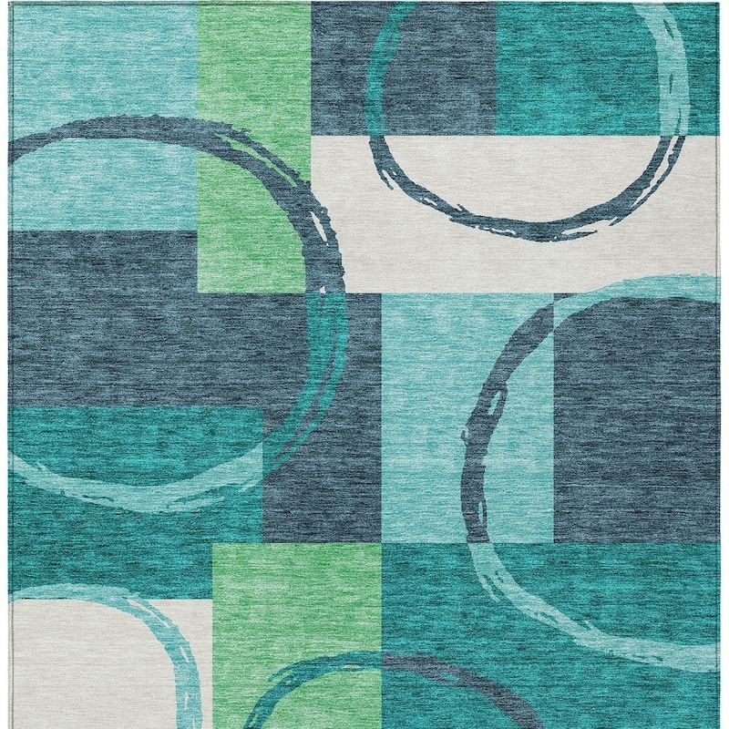 HomeRoots Geometric Modern Rectangle Outdoor Rug