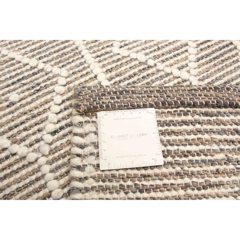 ECARPETGALLERY Braid weave Sienna Brown Wool Rug - 6'0 x 9'3