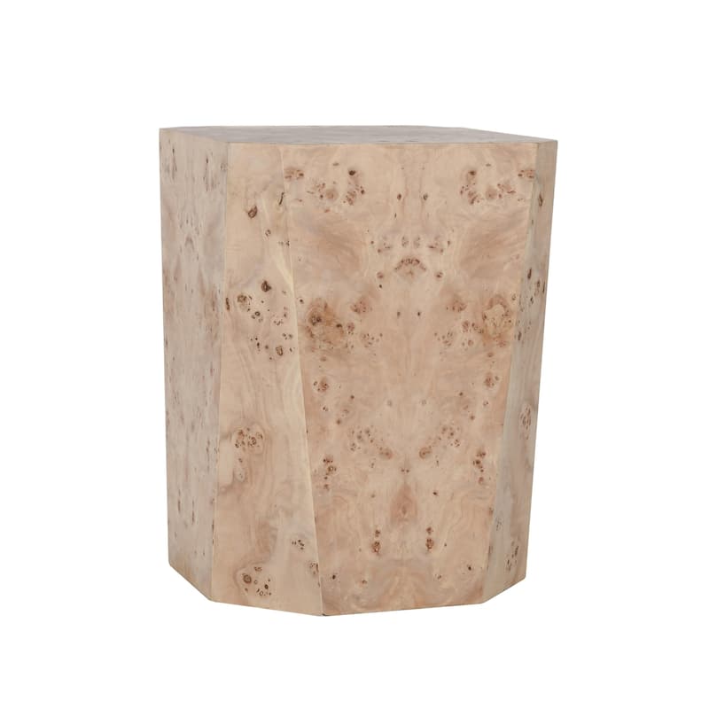Classic Home Avena 17" Burl Wood Square End Table