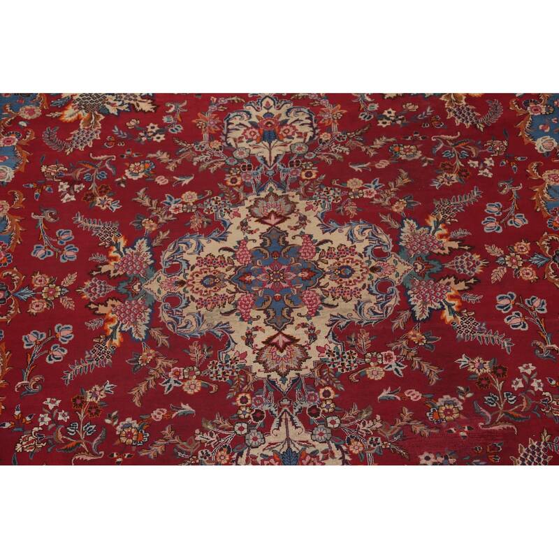 Floral Kashmar Persian Antique Area Rug Handmade Wool Carpet - 10'3"x 12'10"