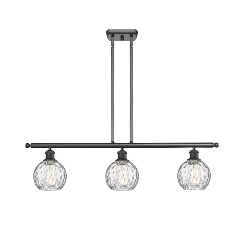 Innovations Lighting 516-3I-9-36 Athens Linear Athens 3 Light 36" Wide - Oil Rubbed Bronze / Clear Water Glass