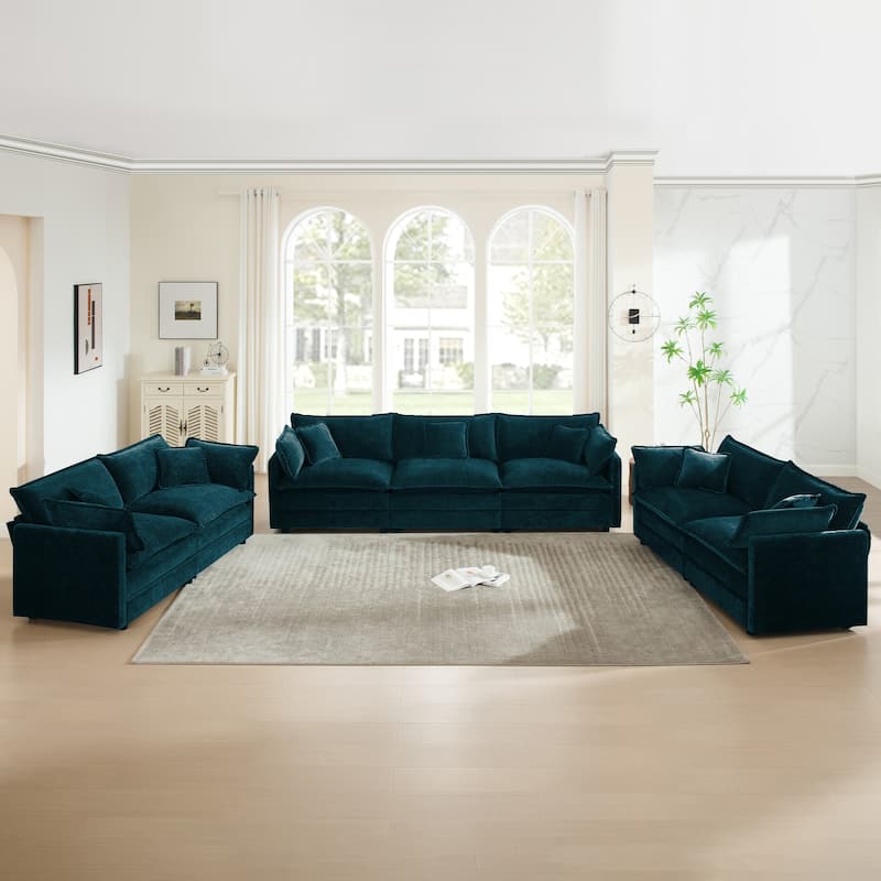 Cloud Chenille Upholstered Modular Sectional Sofa with DIY Combination Design