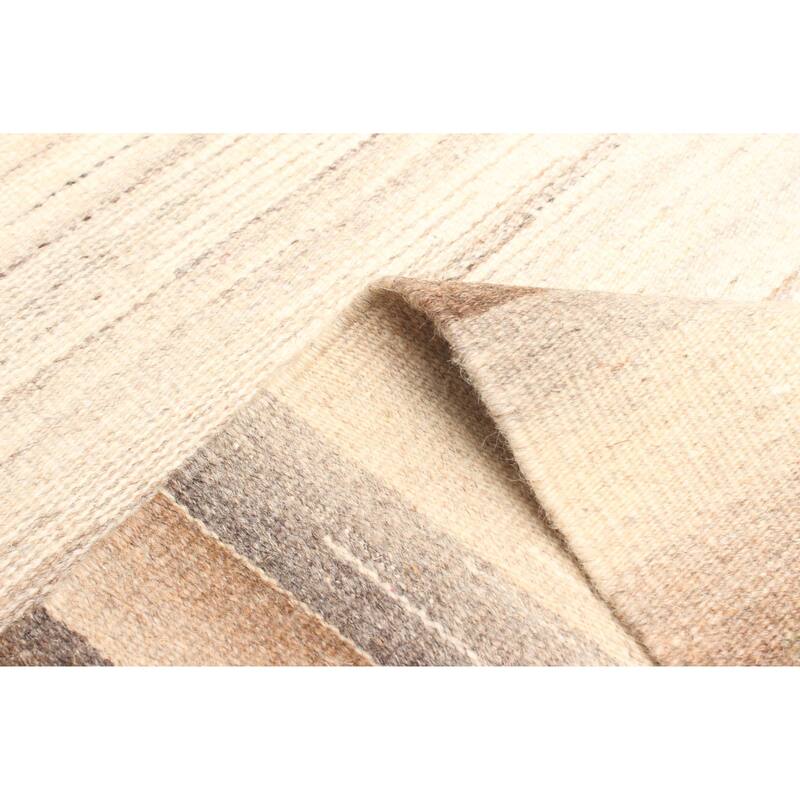 ECARPETGALLERY Flat-Weave Ankara FW Cream Wool Kilim - 5'0 x 8'1