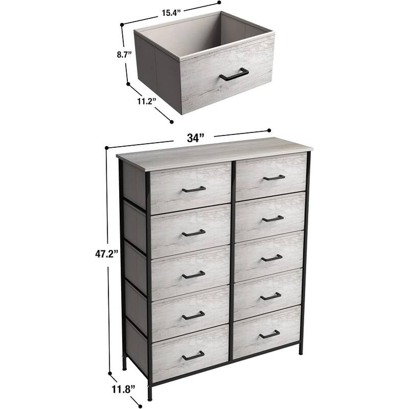 Sorbus 10 Drawer Tall Vertical Dresser