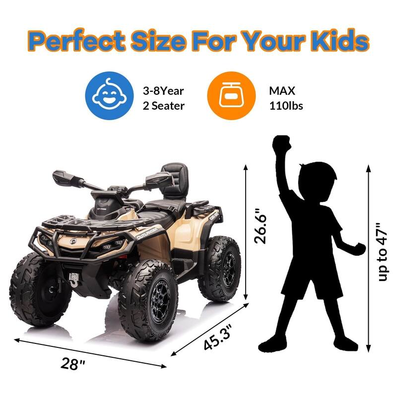 2 Seater Ride On ATV for Kids