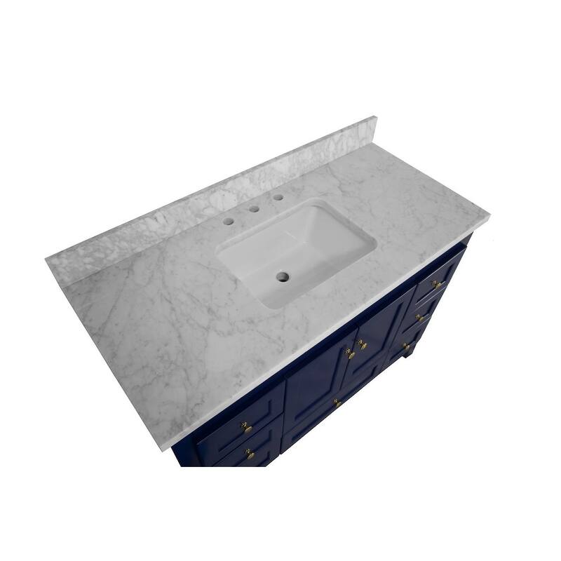 KitchenBathCollection Abbey 48" Bathroom Vanity with Carrara Marble Top