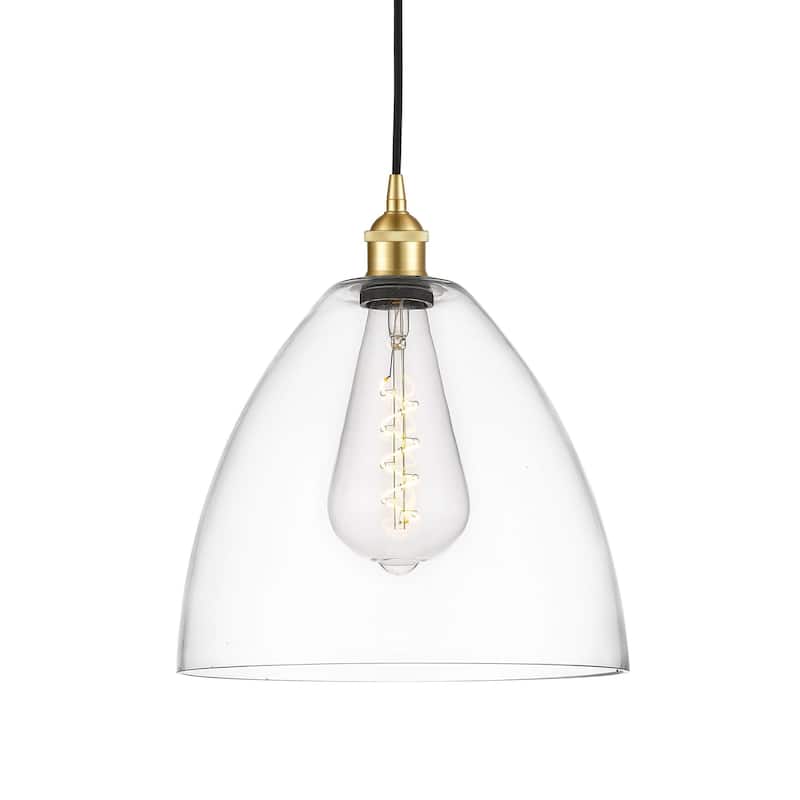 Innovations Lighting 616-1P-14-12 Edison Dome Pendant Edison Dome 12" - Satin Gold / Clear
