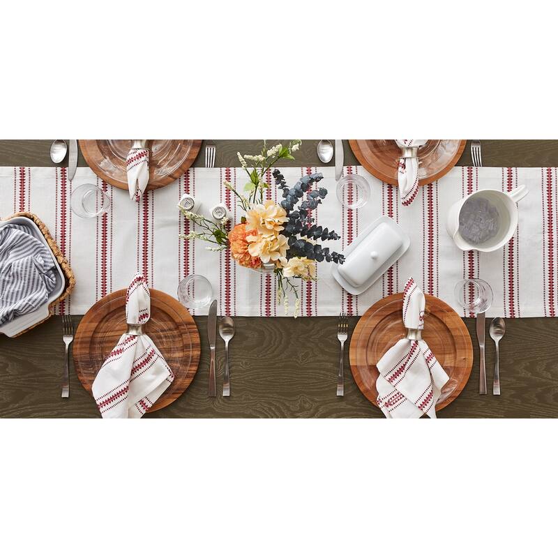DII French Blue Zig Dobby Stripe Napkin (Set of 6)