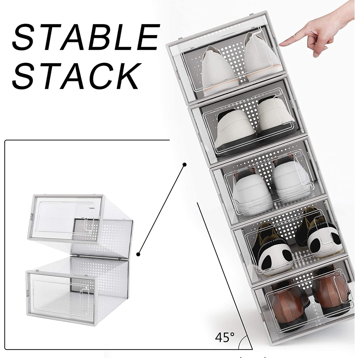 12 Stackable Shoe Storage Box - Top Notch DFW, LLC