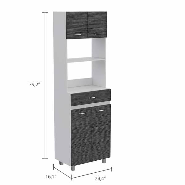 Modern Gray Stria Tall Kitchen Cart Modern Gray Stria Tall Kitchen Cart
