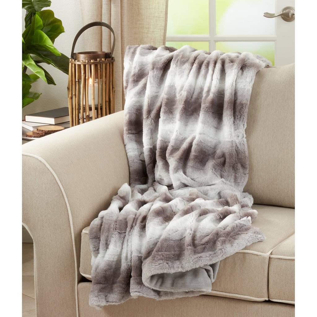 Animal Print Design Faux Fur Throw Blanket