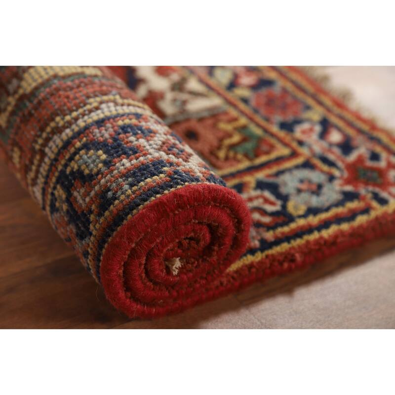 Orange Heriz Serapi Indian Accent Rug Handmade Wool Carpet - 2'0" x 3'0"