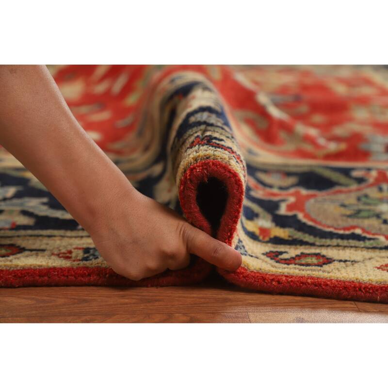 Hand Knotted Oriental 100% Wool Carpet Traditional Floral Oranges & Rust Heriz (serapi) Area Rug - 10' 0'' X 8' 0''