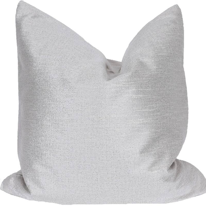HomeRoots 22" X 22" Silver Polyester Zippered Pillow