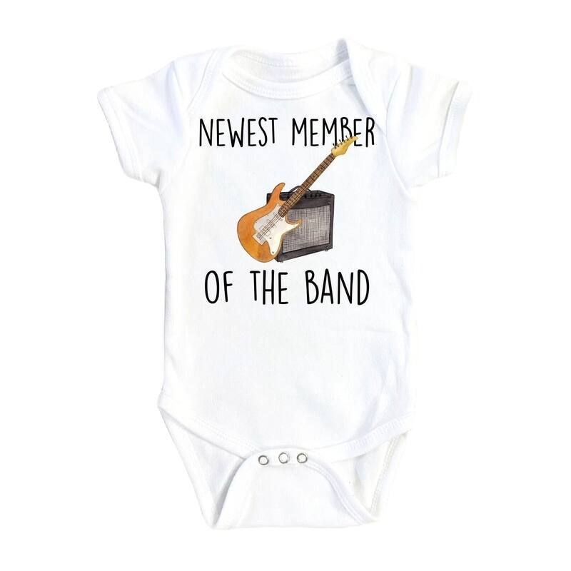 Rock Band - Baby Boy Girl Clothes Infant Bodysuit Funny Cute Newborn - White - 3-6M