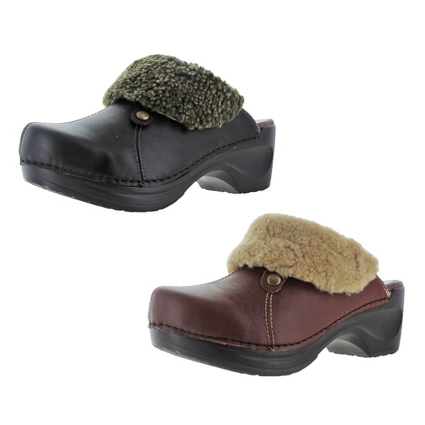 fur lined clogs and mules